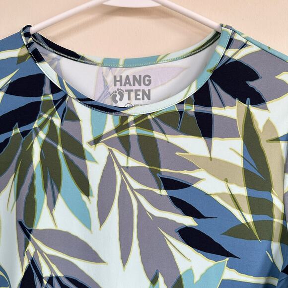 Hang Ten Rash Guard Women’s MEDIUM Pearl Floral Long Sleeve Sun Shirt Summer - Picture 2 of 10